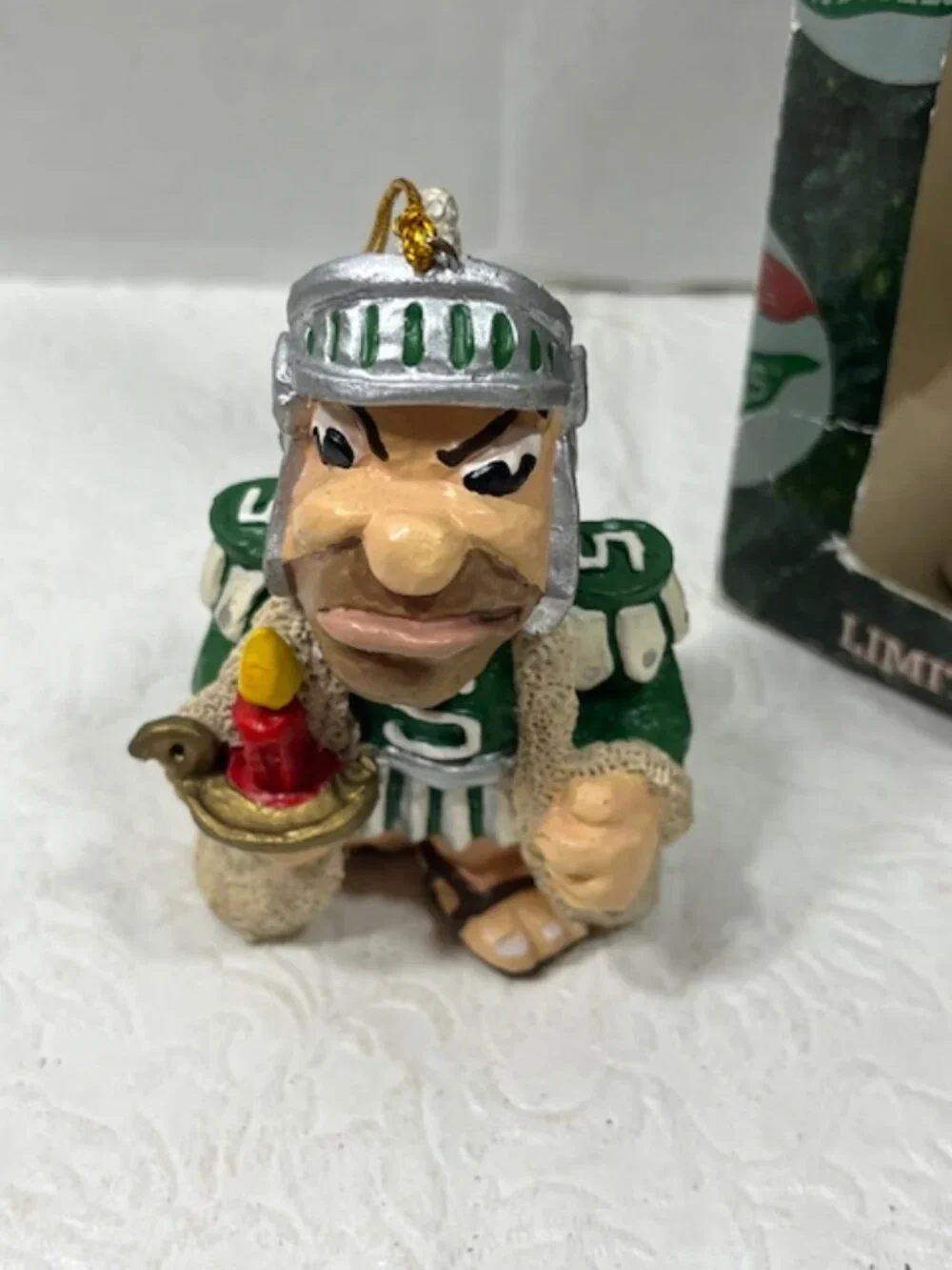 VTG Michigan State University Sparty Mascot Christmas Ornament Collectible 3.5
